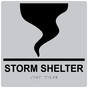 Square Silver ADA Braille STORM SHELTER Sign - RRE-14838-99_Black_on_Silver