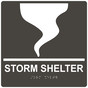 Square Charcoal Gray ADA Braille STORM SHELTER Sign - RRE-14838-99_White_on_CharcoalGray