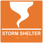 Square Orange ADA Braille STORM SHELTER Sign - RRE-14838-99_White_on_Orange