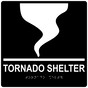 Square Black ADA Braille TORNADO SHELTER Sign - RRE-14840-99_White_on_Black