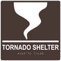 Square Dark Brown ADA Braille TORNADO SHELTER Sign - RRE-14840-99_White_on_DarkBrown