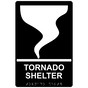 Black ADA Braille TORNADO SHELTER Sign with Symbol RRE-14840_White_on_Black