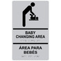 Silver ADA Braille BABY CHANGING AREA - ÁREA PARA BEBÉS Sign RRB-175_Black_on_Silver