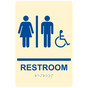 Ivory ADA Braille RESTROOM Sign With Accessible Symbol RRE-120_Blue_on_Ivory