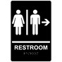 Black ADA Braille RESTROOM Right Sign with Symbol RRE-14817_White_on_Black