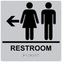 Square Silver ADA Braille RESTROOM Left Sign - RRE-14818-99_Black_on_Silver