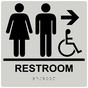 Square Pearl Gray ADA Braille Accessible RESTROOM Right Sign - RRE-14819-99_Black_on_PearlGray