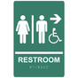 Pine Green ADA Braille Accessible RESTROOM Right Sign with Symbol RRE-14819_White_on_PineGreen