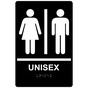 Black ADA Braille UNISEX Sign with Symbol RRE-14842_White_on_Black