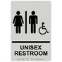 Pearl Gray ADA Braille Accessible UNISEX RESTROOM Sign with Symbol RRE-14845_Black_on_PearlGray