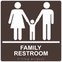 Square Dark Brown ADA Braille FAMILY RESTROOM Sign - RRE-165-99_White_on_DarkBrown