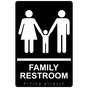Black ADA Braille Family Restroom Sign With Symbol