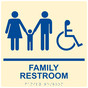 Square Ivory ADA Braille Accessible FAMILY RESTROOM Sign - RRE-170-99_Blue_on_Ivory