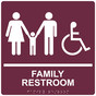Square Burgundy ADA Braille Accessible FAMILY RESTROOM Sign - RRE-170-99_White_on_Burgundy