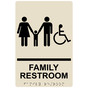 Almond ADA Braille FAMILY RESTROOM Sign with Symbol RRE-170_Black_on_Almond