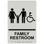 Pearl Gray ADA Braille Accessible FAMILY RESTROOM Sign with Symbol RRE-170_Black_on_PearlGray
