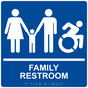 Square Blue Braille FAMILY RESTROOM Sign with Dynamic Accessibility Symbol - RRE-170R-99_White_on_Blue