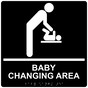 Square Black ADA Braille BABY CHANGING AREA Sign - RRE-175-99_White_on_Black