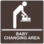 Square Dark Brown ADA Braille BABY CHANGING AREA Sign - RRE-175-99_White_on_DarkBrown