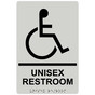 Pearl Gray ADA Braille Accessible UNISEX RESTROOM Sign with Symbol RRE-35199-Black_on_PearlGray