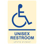 Ivory ADA Braille Accessible UNISEX RESTROOM Sign with Symbol RRE-35199-Blue_on_Ivory