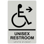 Pearl Gray ADA Braille Accessible UNISEX RESTROOM Right Sign with Symbol RRE-35200-Black_on_PearlGray