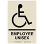 Almond ADA Braille Accessible EMPLOYEE UNISEX Sign with Symbol RRE-35202-Black_on_Almond