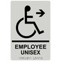Pearl Gray ADA Braille Accessible EMPLOYEE UNISEX Right Sign with Symbol RRE-35203-Black_on_PearlGray