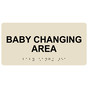 Almond ADA Braille Baby Changing Area Sign with Tactile Text - RSME-265_Black_on_Almond