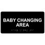 Black ADA Braille Baby Changing Area Sign with Tactile Text - RSME-265_White_on_Black