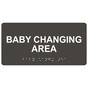 Charcoal Gray ADA Braille Baby Changing Area Sign with Tactile Text - RSME-265_White_on_CharcoalGray