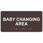 Dark Brown ADA Braille Baby Changing Area Sign with White Tactile Text