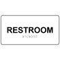 White ADA Braille Restroom Sign with Tactile Text - RSME-545_Black_on_White