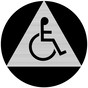 Brushed Silver Accessible Unisex Restroom Door Sign with Symbol RR-190_DCTS_Black_on_BrushedSilver