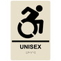 Almond Braille UNISEX Sign with Dynamic Accessibility Symbol RRE-35196R-Black_on_Almond