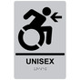 Silver Braille UNISEX Left Sign with Dynamic Accessibility Symbol RRE-35198R-Black_on_Silver