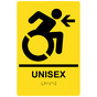 Yellow Braille UNISEX Left Sign with Dynamic Accessibility Symbol RRE-35198R-Black_on_Yellow