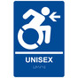 Blue Braille UNISEX Left Sign with Dynamic Accessibility Symbol RRE-35198R-White_on_Blue