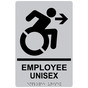 Silver Braille EMPLOYEE UNISEX Right Sign with Dynamic Accessibility Symbol RRE-35203R-Black_on_Silver