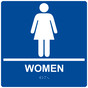 Women Braille Sign – Blue and White 9x9