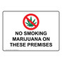 No Smoking Marijuana On These Premises Sign With Symbol NHE-43063