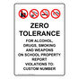 Portrait Zero Tolerance For Alcohol, Sign With Symbol NHEP-14104