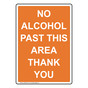 Portrait No Alcohol Past This Area Thank You Sign NHEP-26727