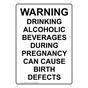 Portrait Warning Drinking Alcoholic Beverages Sign NHEP-26746
