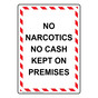 Portrait No Narcotics No Cash Kept On Premises Sign NHEP-26795