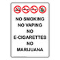 Portrait No Smoking No Vaping No Sign With Symbol NHEP-39028