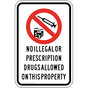No Illegal Or Prescription Drugs Sign PKE-15436
