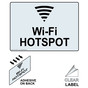 Clear Wi-Fi HOTSPOT Label With Symbol NHE-18436