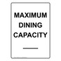Portrait Maximum Dining Capacity ____ Sign NHEP-30618