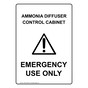 Portrait Ammonia Diffuser Control Sign With Symbol NHEP-26948